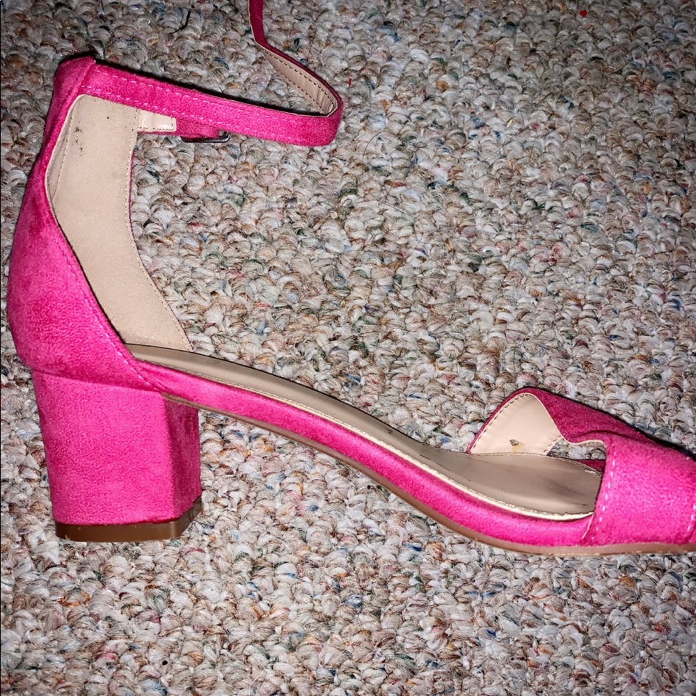Bright Pink Block Heels